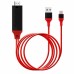  Kábel s redukciou lightning na HDMI pre Apple iPhone iPad červený